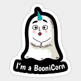 Funny Halloween: Relaxed Boonicorn Unicorn Ghost Sticker